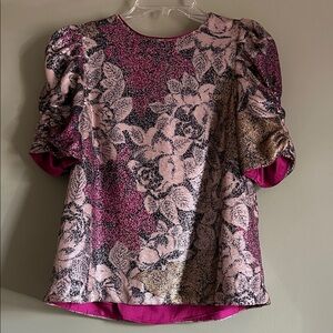 Anthropologie Marie Sequined Floral Blouse Size 6